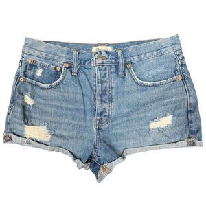Madewell‎ Shorts Relaxed Cut Off Distressed High-Rise Denim Boho Summer Size 28